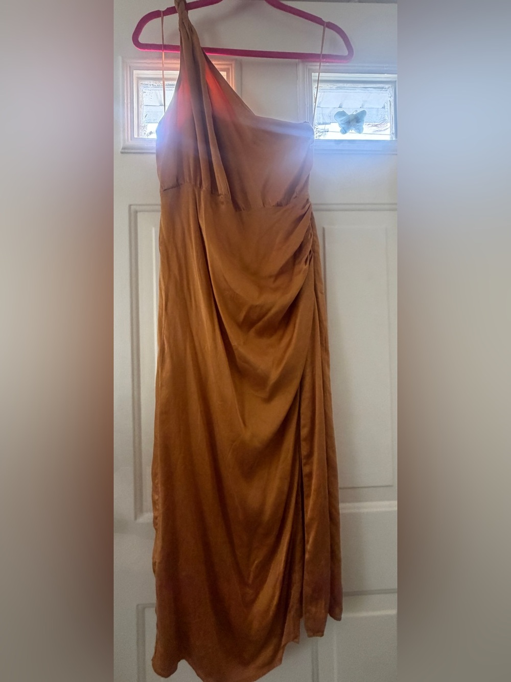 100% SILK Draped Satin Maxi Dress - GOLD